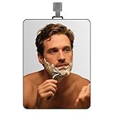 LUNCHIS Shower Mirror Fogless for Shaving Men Fog Free Anti Fog Bathroom No Fog Proof Anti-Fog Hanging Shatterproof RV (9” x 7”)