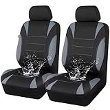 CAR PASS Waterproof Car Seat Covers Front Seats Only with 5mm Composite EVA, Neoprene Car Seat Cover with Separate Headrest Cover, Quick Setup Universal Fit for Car SUV Trucks,Airbag Compatible（Gray