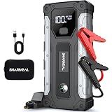 Sharmeal Car Jump Starter 5000A, Jump Starter Battery Pack for 10.0L Gas and 9.0L Diesel, 12V Portable Jump Box with LED Light