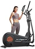 MERACH Elliptical Machine, Elliptical Exercise Machine for Home Self-Powered with Hyper-Quiet Magnetic Drive, Elliptical Training Machines with 16.5IN-19IN Stride, Smart Automatic Resistance