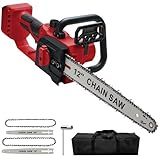 Chainsaw for Milwauke M18 18V Battery, Cordless Chainsaw with 10-Inch and 12-Inch 2-IN-1 Chain and Bar for Wood Cutting, Tree Trimming (only tool)