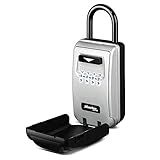 Master Lock Black Portable Key Lock Box with Light Up Dials, Set/Reset Combination for Tenants, Guests, Clients, Ideal for Realtors, Landlords or Property Managers, Holds 6 Keys, 5424EC