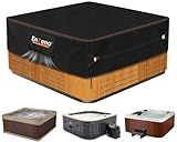 Enzeno Outdoor SPA Hot Tub Cover Waterproof Square 96 x 96 inch fit 94 x 94 or 93 x 93 or 92 x 92 420D Heavy Duty Cub Hot Tub Lid Protectors Protective Cover Cap