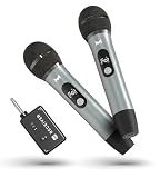 Wireless Microphones for Karaoke Machine, 2 Rechargeable Dynamic Microphones with Receiver, 200FT Wireless Range, 40H Battery Life, for PA Speaker, Amplifier, Church, Party, Speech and Singing
