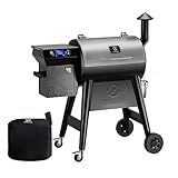 Z GRILLS Wood Pellet Grill Smoker with PID 3.0 Controller, 459 SQ.IN, 450°F Max Temperature, 8 in-1 BBQ Grill, LCD Screen, Meat Probes, Rain Cover, Backyard Camping Bake and Roast, 450E