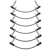 LuminologyPro 6 Pack Guitar Patch Cables, 5 Inch, 1/4" TS Right Angle Guitar Cable, Low Profile Design with Oxygen-Free Copper, Double Shielded for Pedalboard Effects, Maximize Pedal Board Space