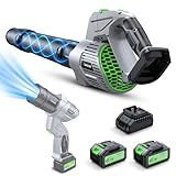 Electric Leaf Blower Cordless, 900,000 RPM, 2 x 4.0Ah Batteries & Charger, Handheld Leaf Blowers for Lawn Care, 5 Speed Mode, Portable Lightweight Grass Blower for Yard, Patio & Outdoor Use (Gray)