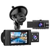 Dual Dash Cam Front and Inside, 1080P Car Camera with Infrared Night Vision