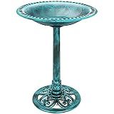 Best Choice Products Bird Bath, 28in Outdoor Resin Pedestal - Green