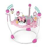 Bright Starts Disney Baby Minnie Mouse Forever Besties Baby Activity Center Jumper with 10 Toys, Lights & Sounds, 360-Degree Seat, 6-12 Months (Pink)
