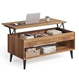 VASAGLE Lift Top Coffee Table with Hidden Storage, Gas Spring