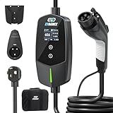 EVDANCE Level 2 EV Charger 40Amp, 240V 9.6KW Portable Electric Vehicle Charging Stations with NEMA 14-50P, 25FT Cable Adjustable Current/Timing Delay Home Electric Car Charger for J1772 BEVs/PHEVs