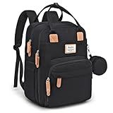 RUVALINO Diaper Bag Backpack, Multifunction Travel Pack Maternity Baby Changing Bags, Large Capacity, Waterproof, Black