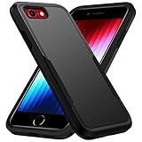 Hsefo iPhone SE 2020/2022 Case, Heavy Duty Shockproof Protection, 4.7-inch Wireless Charging Compatible - Black