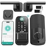 WiFi Keyless Entry Door Lock Handle Set : UYF Smart Front Door Lock,Front Door Handle Set,App Remote Control, Digital Bluetooth Keypad Deadbolt with Alexa Auto Lock for Home Apartment Matte Black