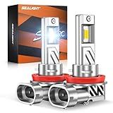 SEALIGHT H11/H9/H8 Light Bulb, 800% Brighter than Origin, 6500K Output Canbus Ready, 44,000LM Powersports IP68 80000Hrs Lifespan, 1：1 Size Installation, Pack of 2