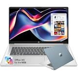 HP 17.3“ Laptop with Fingerprint Reader, 16GB RAM, 256GB SSD Storage, Intel Dual-core, 10 Key Number Pad, No Mouse, Office 365 for The Web, Fast Charge, Windows 11