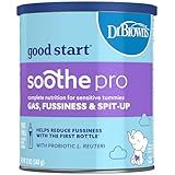 Good Start | Dr. Brown's Soothe Pro, Baby Formula Powder, for Sensitive Tummies, Gas, Fussiness and Spit-Up, Infant Formula with Probiotics, DHA, Non-GMO, 12 Ounces