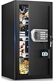 4.3 Cuft Large Fireproof Safe for Home, Safe Box Fireproof Waterproof, Anti-theft Digital Home Safes with Programmable Keypad Keys, Smart Alert, Mute Mode, Fire proof safe for Money Jewelry