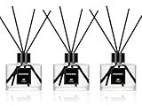 Reed Diffuser Set of 3 for Bathroom Air Fresheners, Oil Diffuser Sticks | Fresh Linen, Ocean, Eucalyptus & Mint Scent(1.7 fl oz Each Pack) Fragrance with 12 Sticks Defusers | Shelf Decor