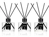 Reed Diffuser Set of 3 for Bathroom Air Fresheners, Oil Diffuser Sticks | Fresh Linen, Ocean, Eucalyptus & Mint Scent(1.7 fl oz Each Pack) Fragrance with 12 Sticks Defusers | Shelf Decor