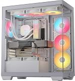 CORSAIR 3500X RS ARGB Panoramic Mid-Tower PC Case – 3X Pre-Installed Fans, High Airflow, Spacious Interior, GPU Anti-Sag, Reverse Connection Motherboard Compatible – White