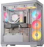 CORSAIR 3500X RS ARGB Panoramic Mid-Tower PC Case – 3X Pre-Installed Fans, High Airflow, Spacious Interior, GPU Anti-Sag, Reverse Connection Motherboard Compatible – White