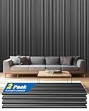 Fustaar Wood Panels for Wall, 4-Piece 49" x 12.6" Soundproof Wood Slat Wall Panel for Interior Wall Decor Noise Cancelling, Acoustic Wall Panels (Teak)