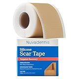 NUVADERMIS Silicone Scar Sheets for Surgical Scars - 120" x 1.5" Roll - Medical Grade Silicone Scar Tape and Face Tape for Wrinkles, Keloid Scars, and Hypertrophic Scars - Reusable - 1 Pack