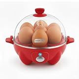 Dash Rapid Egg Cooker, 7 Eggs, Hard Boiled, Poached & Omelettes, Red