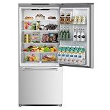 Antarctic Star French Door Refrigerator, Auto Ice & Water Filter, VCM Stainless, Multi-Air, Fast Cooling, Inverter, LED Alarm, Energy Star, 18 Cu Ft, Silver
