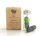 Me Mother Earth Charcoal Dental Floss, Glass Dispenser, Waxed, 2 Pack
