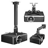 PEGZONE Projector Ceiling Mount 3-in-1 Bracket Extension Pole 44lbs Black