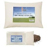 LOFE® Organic Buckwheat Pillow for Sleeping with Organic Cotton Pillowcase