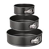 HIWARE Springform Pan Set of 3 Non-stick Leakproof Round Cake Pan Set Includes 3 Pieces 6" 8" 10"