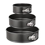 HIWARE Springform Pan Set of 3 Non-stick Leakproof Round Cake Pan Set Includes 3 Pieces 6" 8" 10"