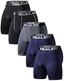 TELALEO 5 Pack Compression Shorts for Men Spandex Sport Shorts Athletic Workout Running Performance Baselayer Underwear 2Black1Grey2Navy L