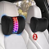 CGW 2-Pack Car Neck Pillow for Driving: Memory Foam Car Headrest Pillow