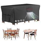 Velway Patio Furniture Cover Waterproof - Heavy-Duty 500D Upgraded Tear-resistant Outdoor Table Chair Set Cover with Windproof Buckles&Large Air Vent Anti-UV Rectangle Furniture Covers 67"x37"x28"