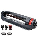 Eden 96213 Weighted Essential Oscillating Sprinkler | Covers Up to 3,600 sq. ft., 16 Precision Nozzles, Adjustable Range, Turbo Drive Motor, Quick Connect Bundle, Stainless Steel Filters, Black