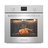 Empava 24 Inch Natural Gas Single Wall Oven with 5 Cooking Modes, Convection Fan and Rotisserie, Knob Control and Digital Display, Stainless Steel