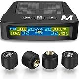 MARCALA TPMS Sensors Set of 4 | 0-98PSI External Tire Pressure Sensors Pack of 4 | 1-4 Wheel Modes | Tire Monitoring System | Auto-Dim Bright LCD Display | Prevent Blowouts, Flat Tires & Drive Safely!