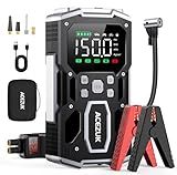 Portable Car Jump Starter with Air Compressor, ACEZUK 150PSI 8000A Jump Starter (All Gas/10.0L Diesel), 12V Battery Jump Box Car Battery Jumper Starter with 3.4" LCD Display, 2 Lights
