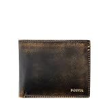 Fossil Men's Wade Leather Bifold with Flip ID Wallet, Black, (Model: ML3882001)