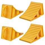 Komokeru Wheel Chocks for Trailers, 4 Pack Hard Plastic RV Wheel Chocks with Handles for Easy Removal, Tire Chock for Cars Wheels, Keep Your Truck or Camper in Place