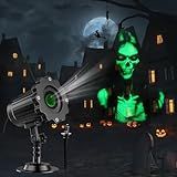 Halloween Projector Lights Outdoor,2025 Upgraded 3D Dynamic Skull Ghost Decorations Light,Clearer Skull HD Patterns,Night Light for Home Window Wall Halloween Decor