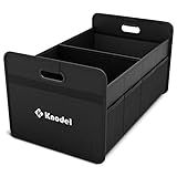 K KNODEL Car Trunk Organizer, Foldable Organizer for Car, Automotive Consoles & Organizers, Storage with Reinforced Handles (Medium, Black)