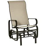 Outsunny Outdoor Glider Chair, Smooth Gliding Mechanism, Tan