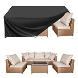 BALEINE Patio Furniture Covers, Outdoor Furniture Covers Waterproof, Heavy Duty Oxford Patio Table Cover for Outdoor Table, Chair, Sofa, Desk (Black, 108"L x 82"W x 28"H)