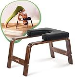 FeetUp - The Original Yoga Headstand Bench, Vegan Handstand Trainer Bench and Stand, Strength Training Inversion Equipment for Relaxation & Strength, Includes App & Starter Kit, Chocolate, Black